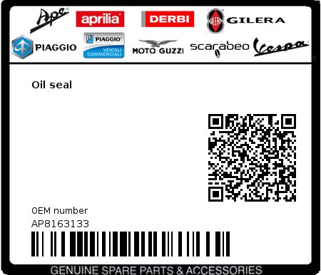 Product image: Moto Guzzi - AP8163133 - Oil seal  0