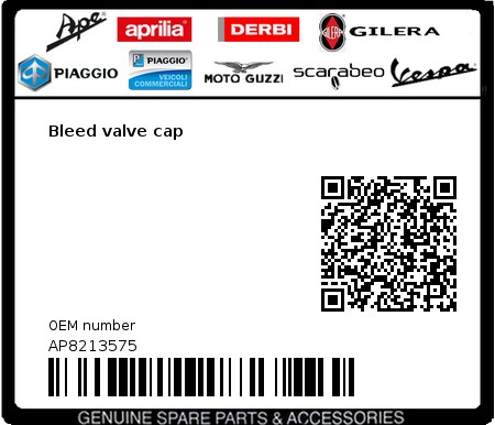 Product image: Moto Guzzi - AP8213575 - Bleed valve cap  0