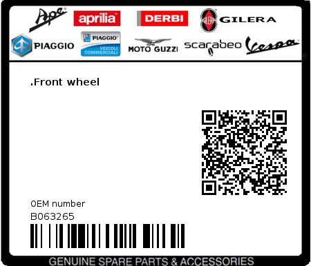 Product image: Moto Guzzi - B063265 - .Front wheel  0