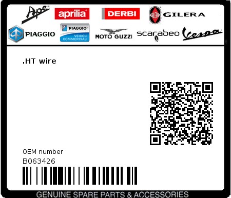Product image: Moto Guzzi - B063426 - .HT wire  0