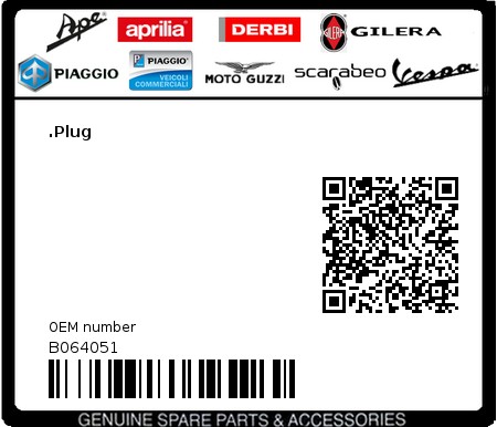 Product image: Moto Guzzi - B064051 - .Plug  0