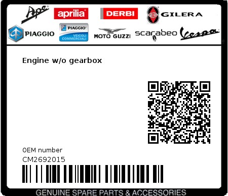 Product image: Moto Guzzi - CM2692015 - Engine w/o gearbox  0