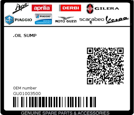 Product image: Moto Guzzi - GU01003500 - .OIL SUMP  0