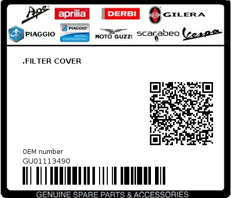 Product image: Moto Guzzi - GU01113490 - .FILTER COVER  0