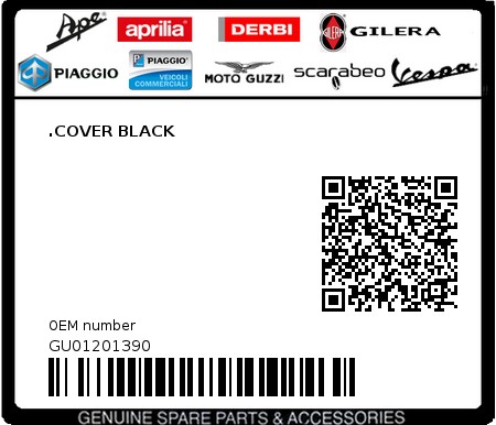 Product image: Moto Guzzi - GU01201390 - .COVER BLACK  0