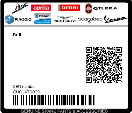 Product image: Moto Guzzi - GU01479030 - Belt  0