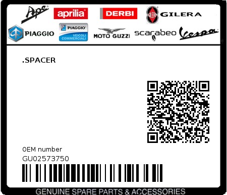 Product image: Moto Guzzi - GU02573750 - .SPACER  0