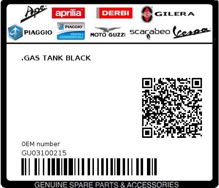 Product image: Moto Guzzi - GU03100215 - .GAS TANK BLACK  0