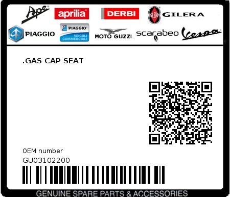 Product image: Moto Guzzi - GU03102200 - .GAS CAP SEAT  0