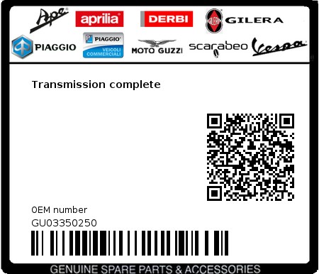 Product image: Moto Guzzi - GU03350250 - Transmission complete  0