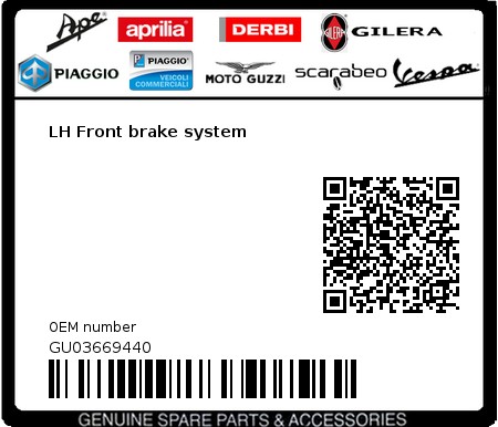 Product image: Moto Guzzi - GU03669440 - LH Front brake system  0