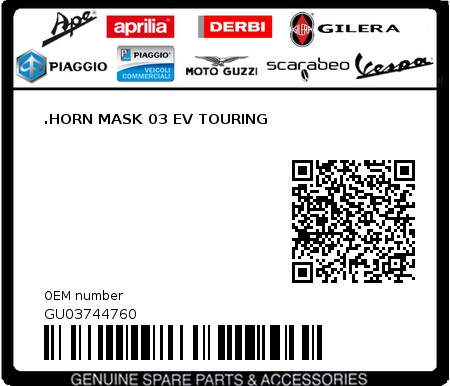 Product image: Moto Guzzi - GU03744760 - .HORN MASK 03 EV TOURING  0