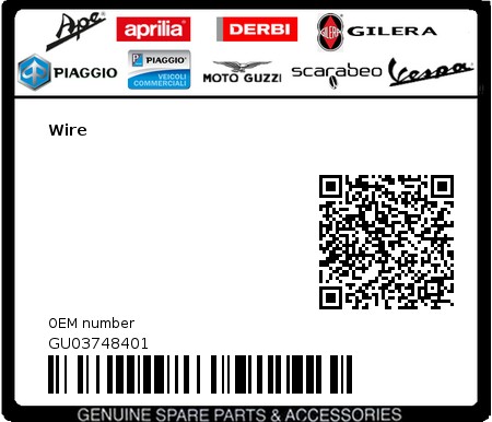 Product image: Moto Guzzi - GU03748401 - Wire  0