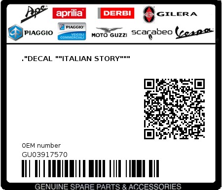 Product image: Moto Guzzi - GU03917570 - ."DECAL ""ITALIAN STORY"""  0