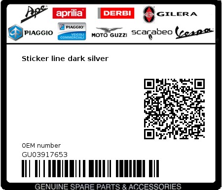 Product image: Moto Guzzi - GU03917653 - Sticker line dark silver  0