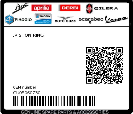 Product image: Moto Guzzi - GU05060730 - .PISTON RING  0