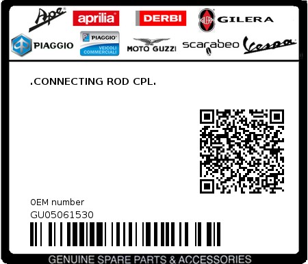Product image: Moto Guzzi - GU05061530 - .CONNECTING ROD CPL.  0