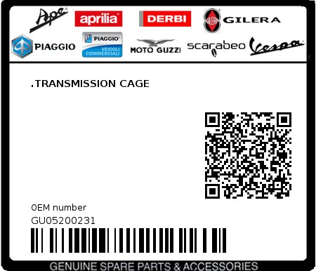 Product image: Moto Guzzi - GU05200231 - .TRANSMISSION CAGE  0