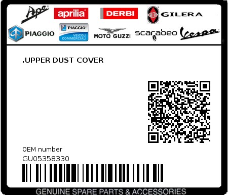 Product image: Moto Guzzi - GU05358330 - .UPPER DUST COVER  0