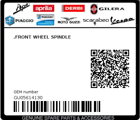 Product image: Moto Guzzi - GU05614130 - .FRONT WHEEL SPINDLE  0
