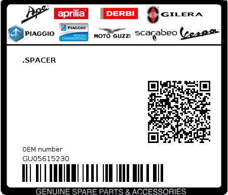 Product image: Moto Guzzi - GU05615230 - .SPACER  0