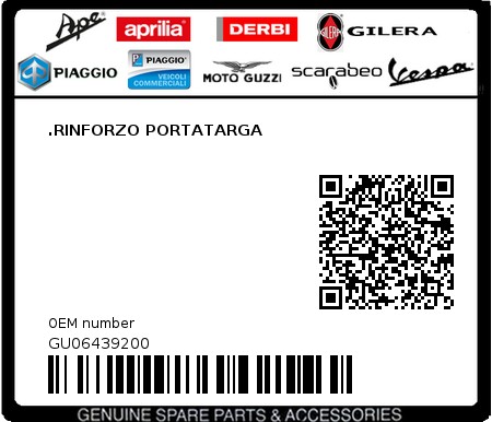 Product image: Moto Guzzi - GU06439200 - .RINFORZO PORTATARGA  0
