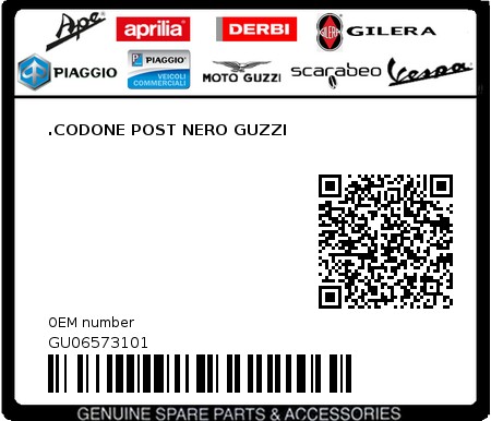 Product image: Moto Guzzi - GU06573101 - .CODONE POST NERO GUZZI  0