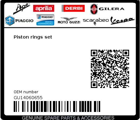 Product image: Moto Guzzi - GU14060655 - Piston rings set  0