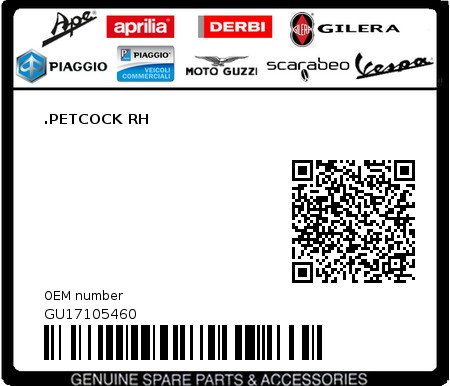Product image: Moto Guzzi - GU17105460 - .PETCOCK RH  0