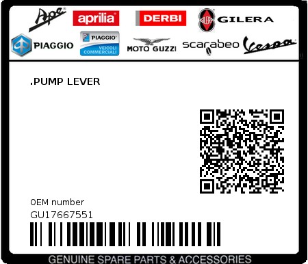 Product image: Moto Guzzi - GU17667551 - .PUMP LEVER  0