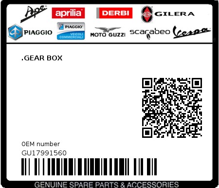 Product image: Moto Guzzi - GU17991560 - .GEAR BOX  0