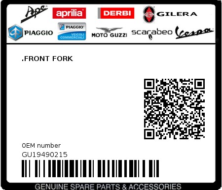 Product image: Moto Guzzi - GU19490215 - .FRONT FORK  0
