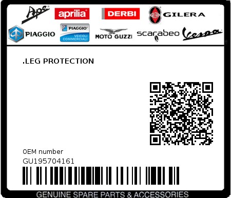 Product image: Moto Guzzi - GU195704161 - .LEG PROTECTION  0