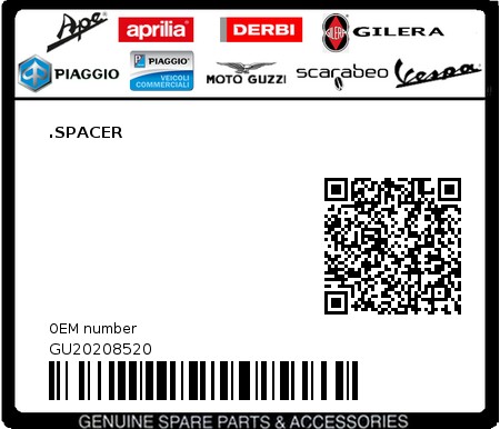 Product image: Moto Guzzi - GU20208520 - .SPACER  0