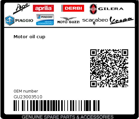 Product image: Moto Guzzi - GU23003510 - Motor oil cup  0