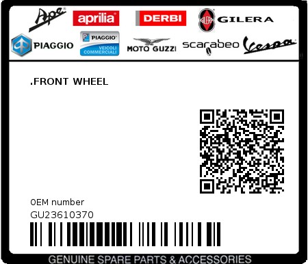 Product image: Moto Guzzi - GU23610370 - .FRONT WHEEL  0