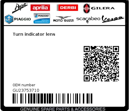 Product image: Moto Guzzi - GU23753710 - Turn indicator lens  0