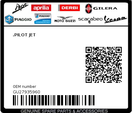 Product image: Moto Guzzi - GU27935960 - .PILOT JET  0