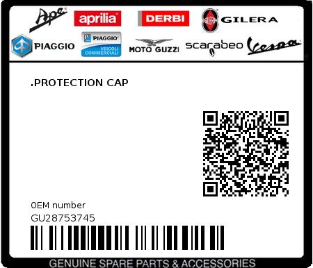 Product image: Moto Guzzi - GU28753745 - .PROTECTION CAP  0