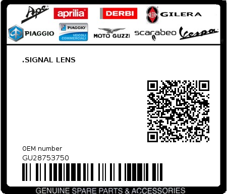 Product image: Moto Guzzi - GU28753750 - .SIGNAL LENS  0