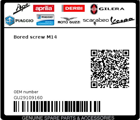 Product image: Moto Guzzi - GU29109160 - Bored screw M14  0