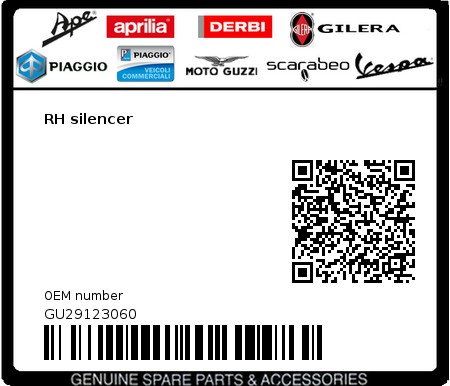 Product image: Moto Guzzi - GU29123060 - RH silencer  0