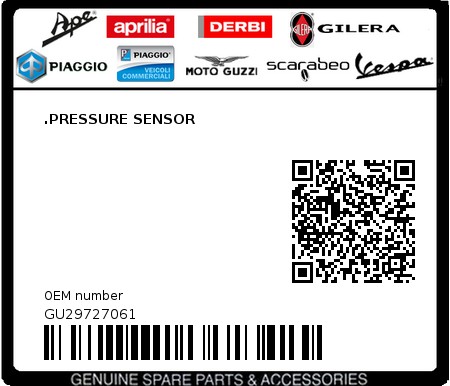 Product image: Moto Guzzi - GU29727061 - .PRESSURE SENSOR  0