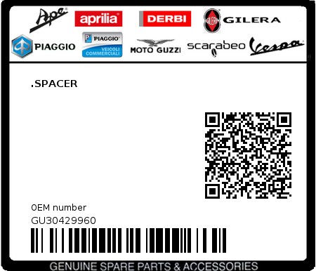 Product image: Moto Guzzi - GU30429960 - .SPACER  0