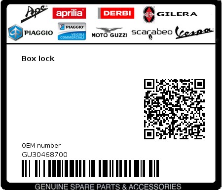 Product image: Moto Guzzi - GU30468700 - Box lock  0