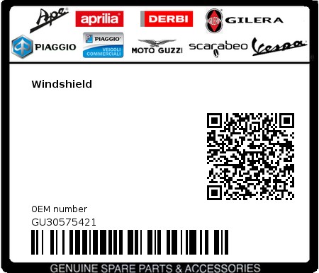 Product image: Moto Guzzi - GU30575421 - Windshield  0