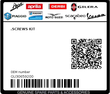 Product image: Moto Guzzi - GU30659200 - .SCREWS KIT  0