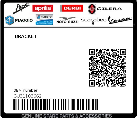 Product image: Moto Guzzi - GU31103662 - .BRACKET  0