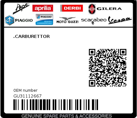 Product image: Moto Guzzi - GU31112667 - .CARBURETTOR  0