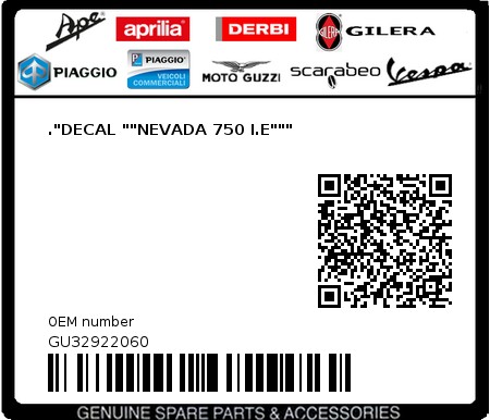 Product image: Moto Guzzi - GU32922060 - ."DECAL ""NEVADA 750 I.E"""  0